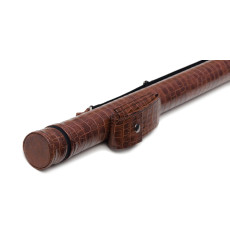 Тубус для кия с карманом на кнопке коричневый крокодил