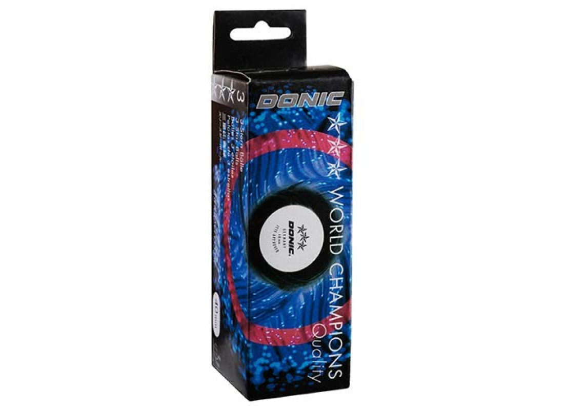 Кульки для настільного тенісу Donic 3 *, 3шт, білий