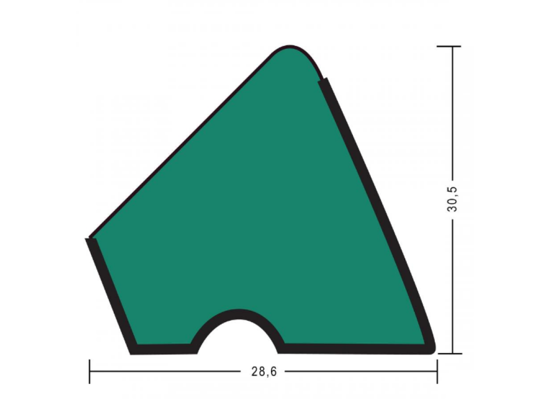 Резина для бортов Пирамида 12 футов, U118, 180 см, 6 шт